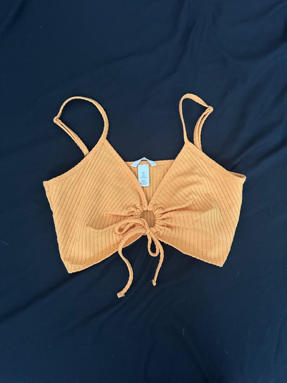 H&M Ribbed Drawstring Cami Tank Top